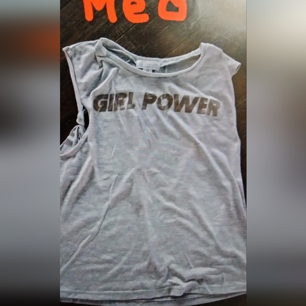 Gray 'Girl Power' Kids Tank Top